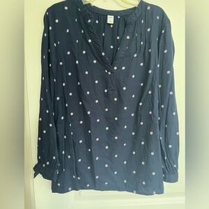 Old Navy Polka Dot Women's Top Size Medium With Tie Sleeves